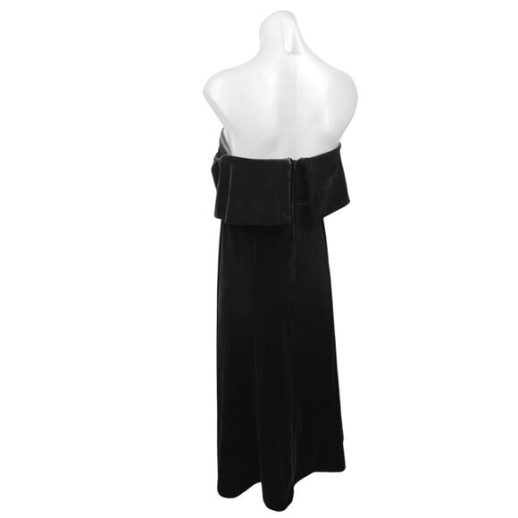Pomander Place Black Elise Off Shoulder Velvet Velour Midi Cocktail Dress Size L - Picture 7 of 9